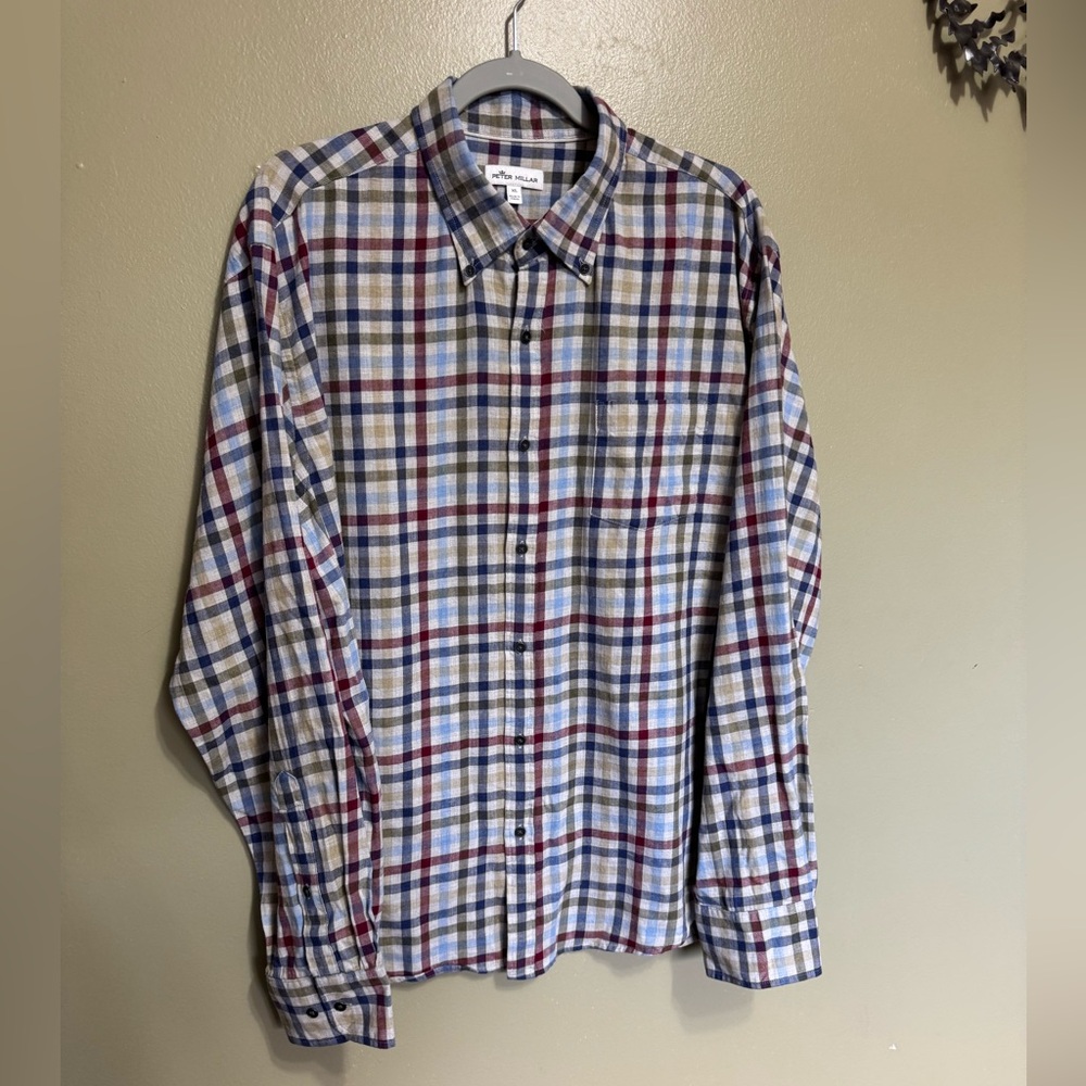 Peter Millar Devonport‎ Cotton Sport Shirt, Size XL